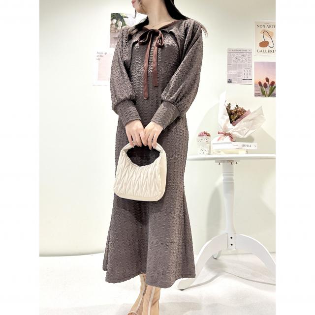 膨れジャガードワンピースｘボレロＳＥＴ