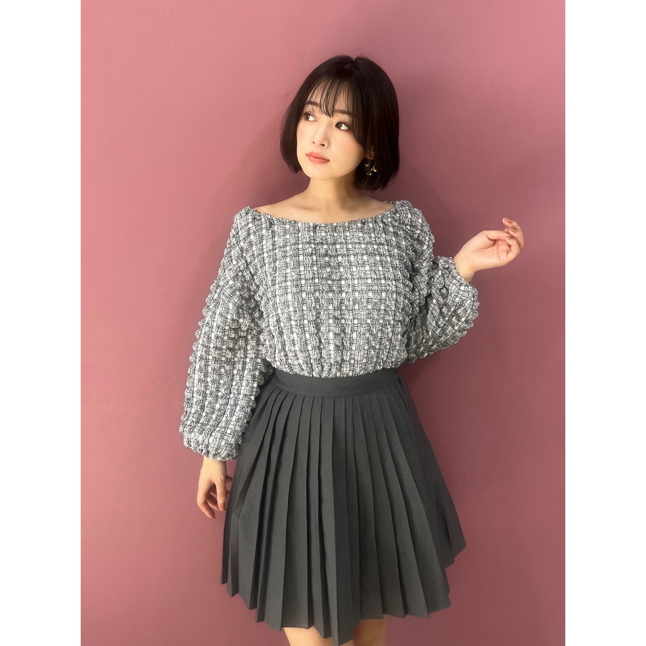 プリーツミニスカート