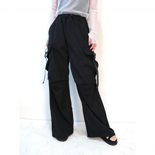 サイドベルトナイロンカーゴパンツ
