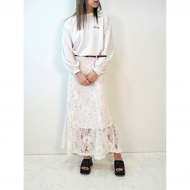 レースレイヤードマーメイドスカート