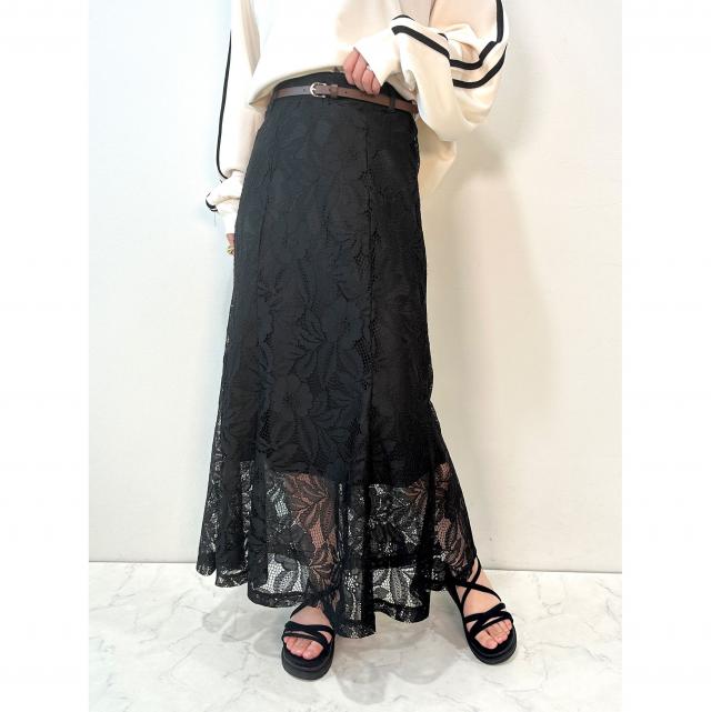 レースレイヤードマーメイドスカート