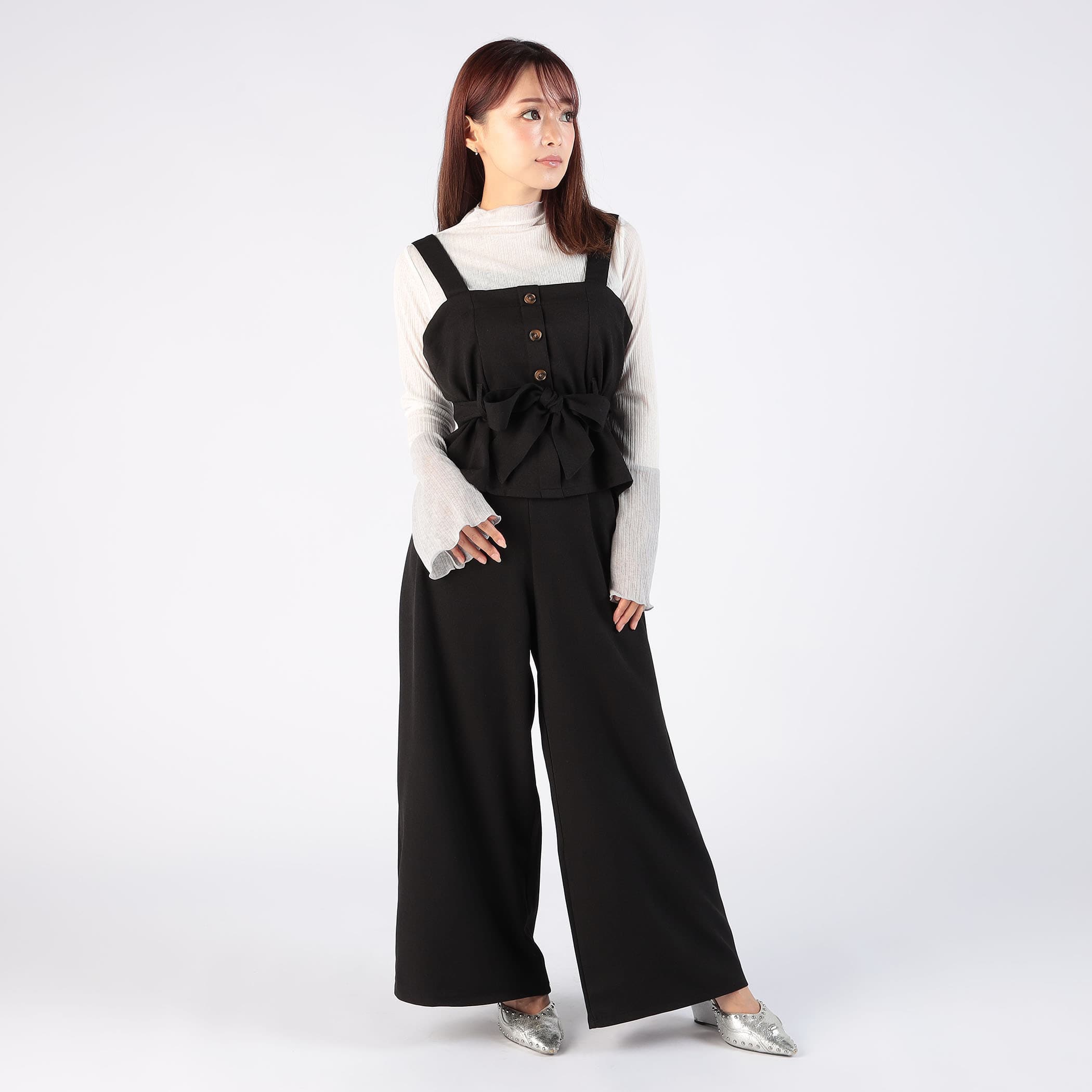 ビスチェxワイドパンツセットアップ