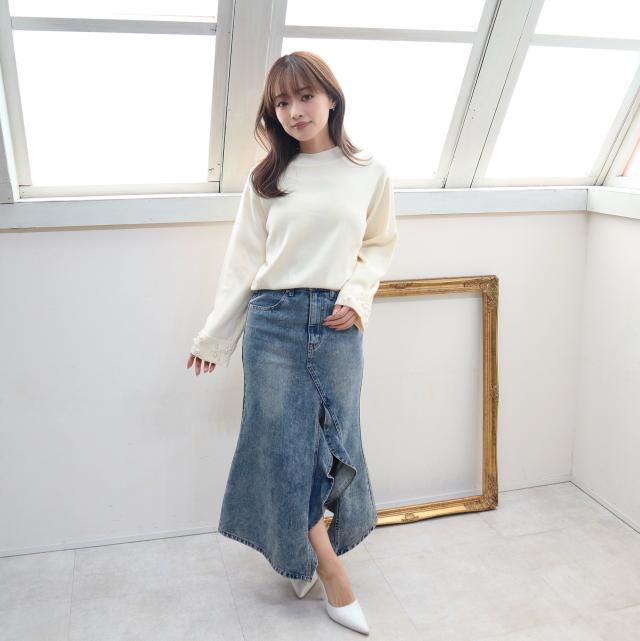 フロントスリットデニムスカート