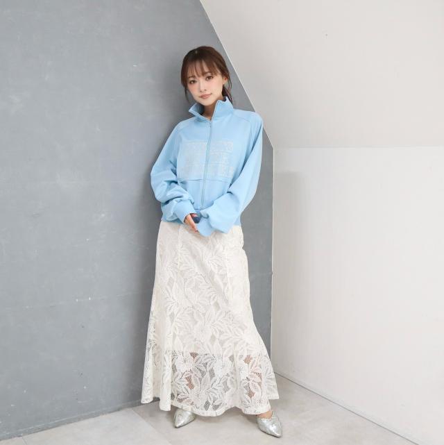 ベルト付きラッセルレースマーメイドスカート