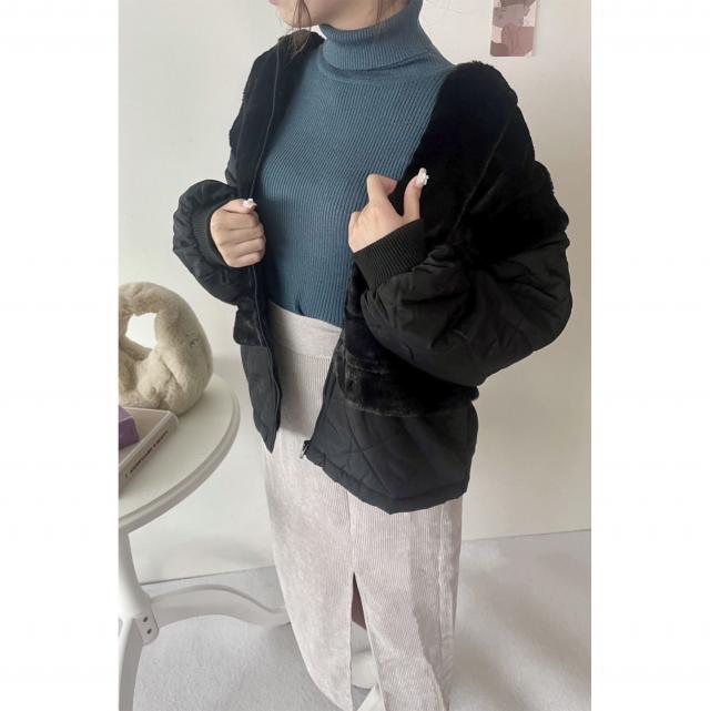 ファーｘキルトブルゾン