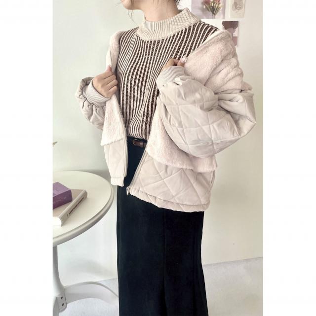 ファーｘキルトブルゾン