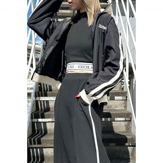 スタンドカラーライン配色ブルゾン