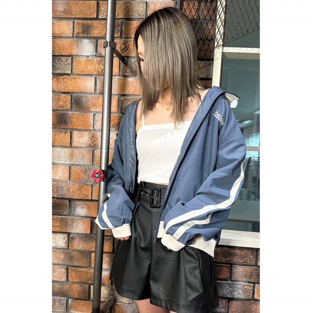 スタンドカラーライン配色ブルゾン