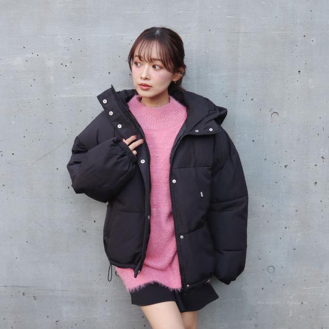 配色ファイバーダウンジャケット