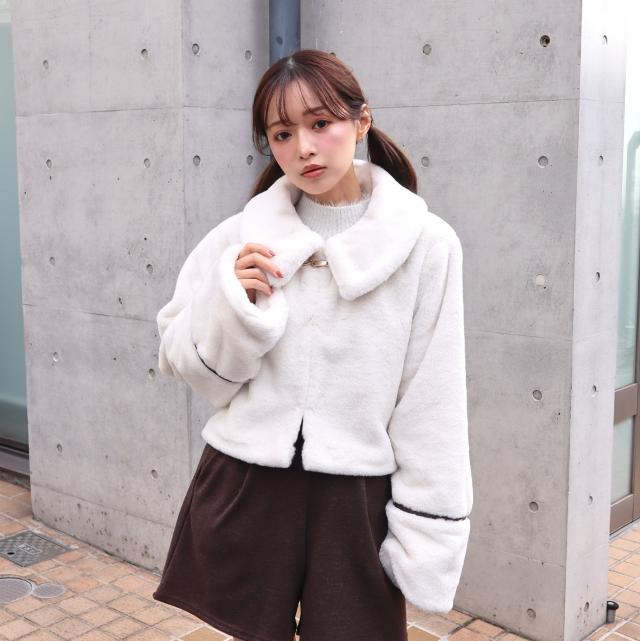 スタンドカラーファーブルゾン