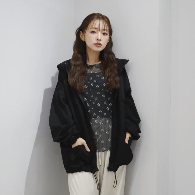 コットンライクフーディーブルゾン