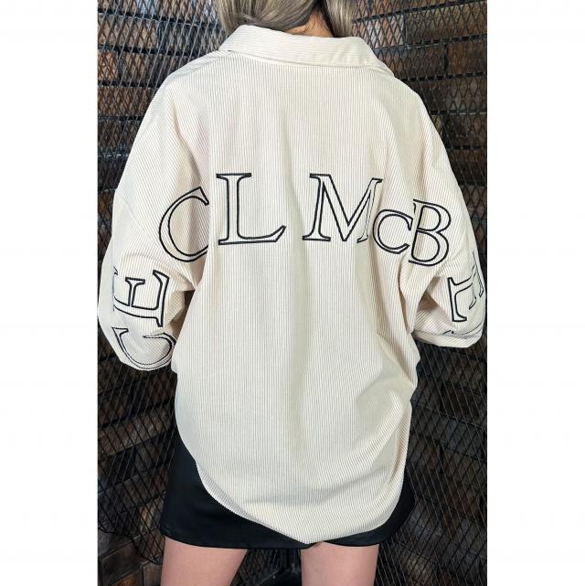 バックロゴ刺繍コーデュロイゆるシャツ