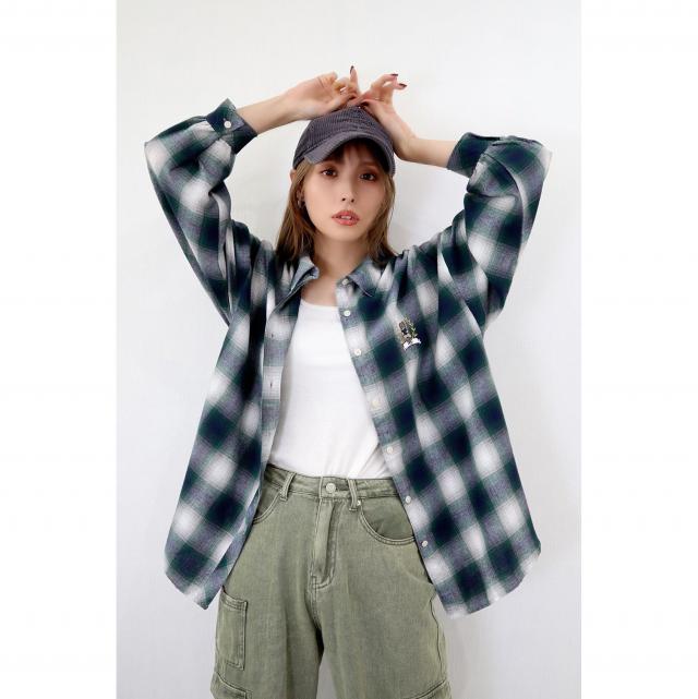 ベア―ワンポイント刺繍ゆるシルエットシャツ