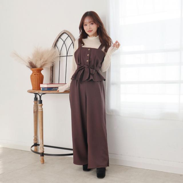 起毛ツイルビスチェセットアップ