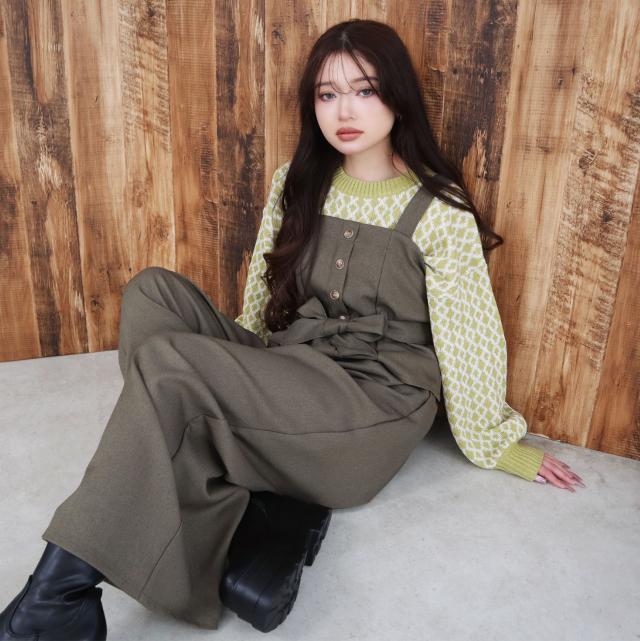 起毛ツイルビスチェセットアップ