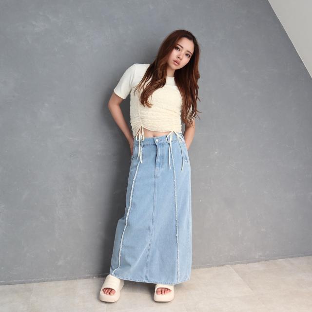 デニムロングスカート