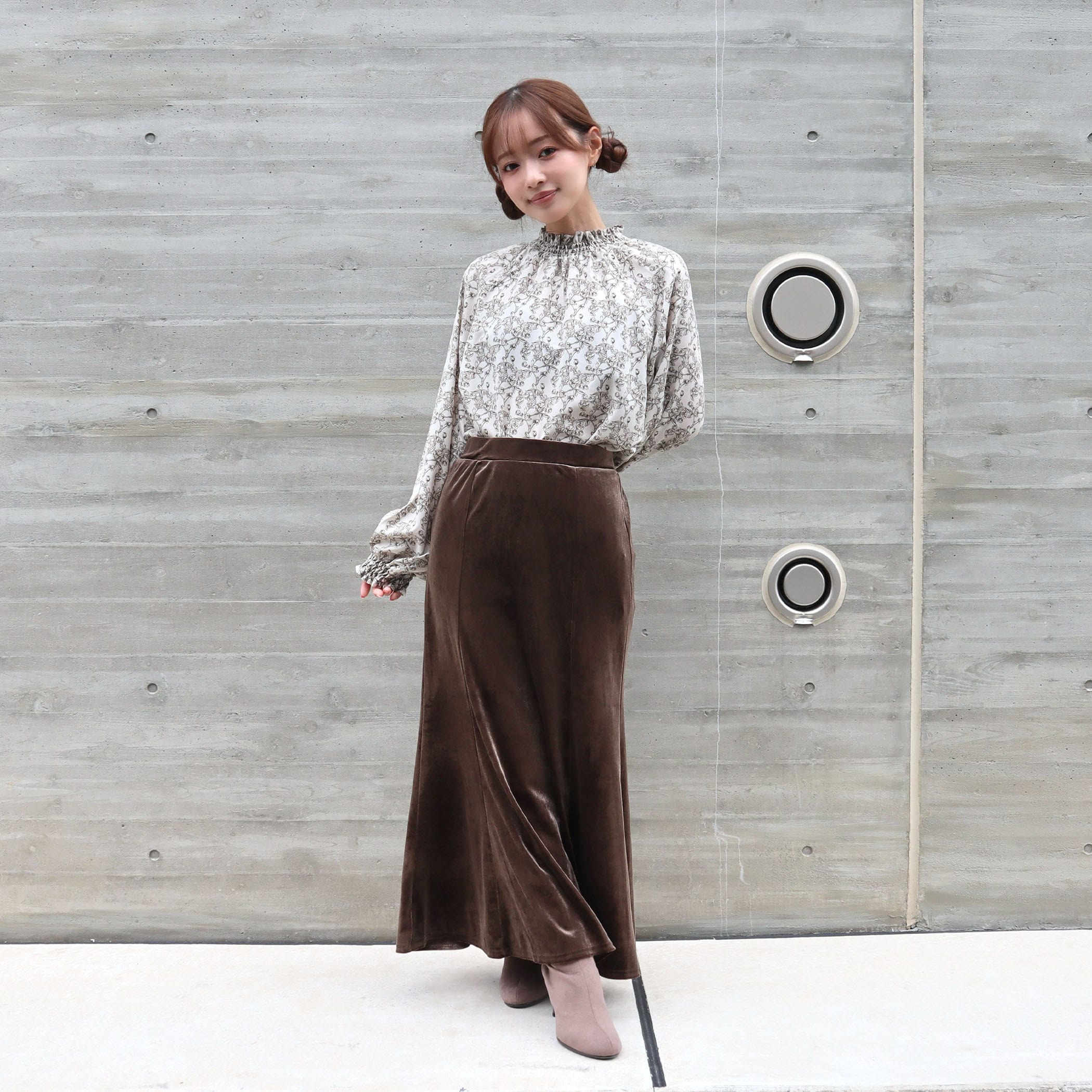 ベロアマーメイドフレアスカート