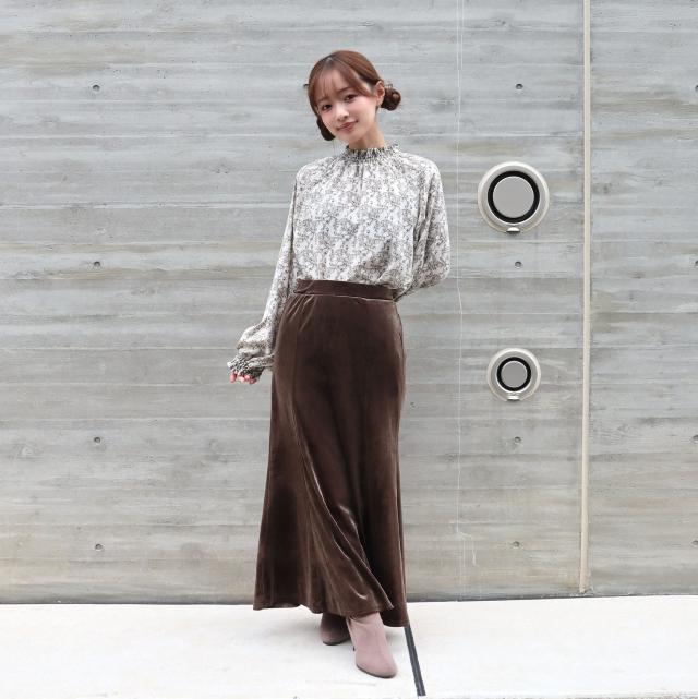 ベロアマーメイドフレアスカート