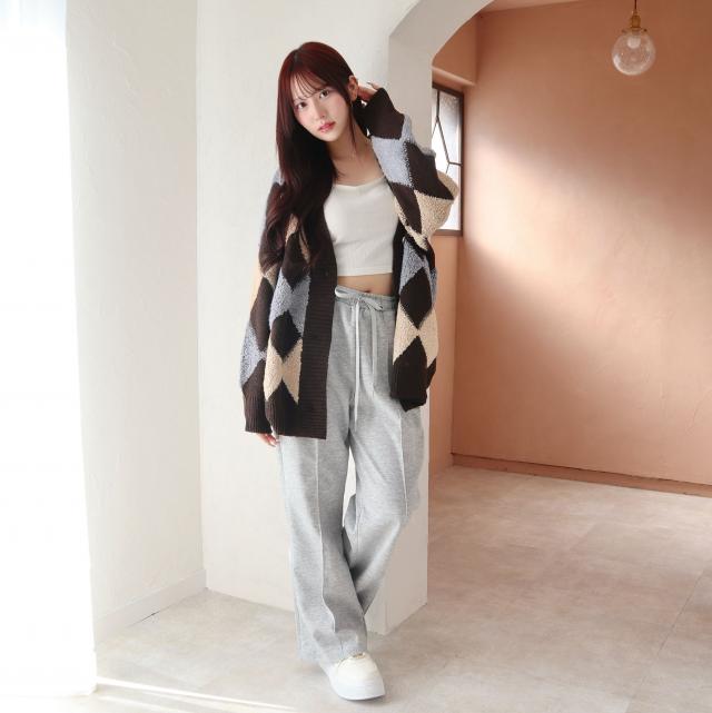 ダンボールセンターシームフレアイージーパンツ