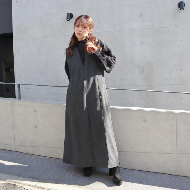 ウールライク深Vネックジャンスカ