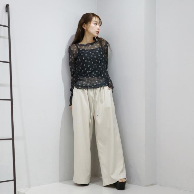 リネンライクワイドイージーパンツ