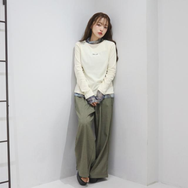 リネンライクワイドイージーパンツ