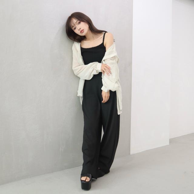 綿タッチリブストレートパンツ