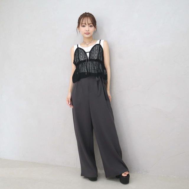 ウエストリボンタックパンツ ウエストリボンタックパンツ