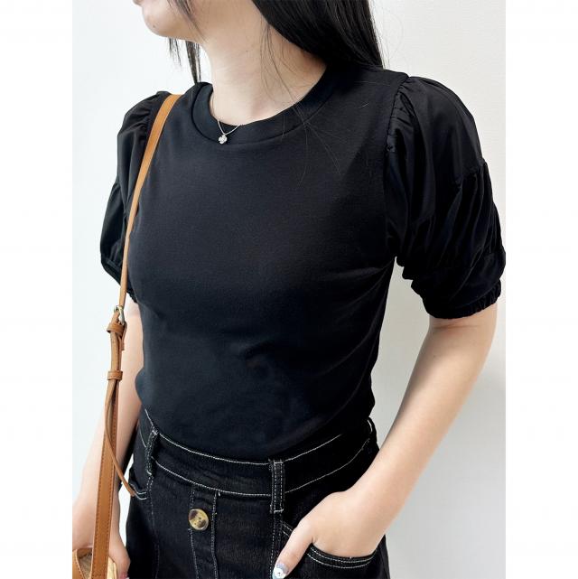 袖異素材切替TOPS