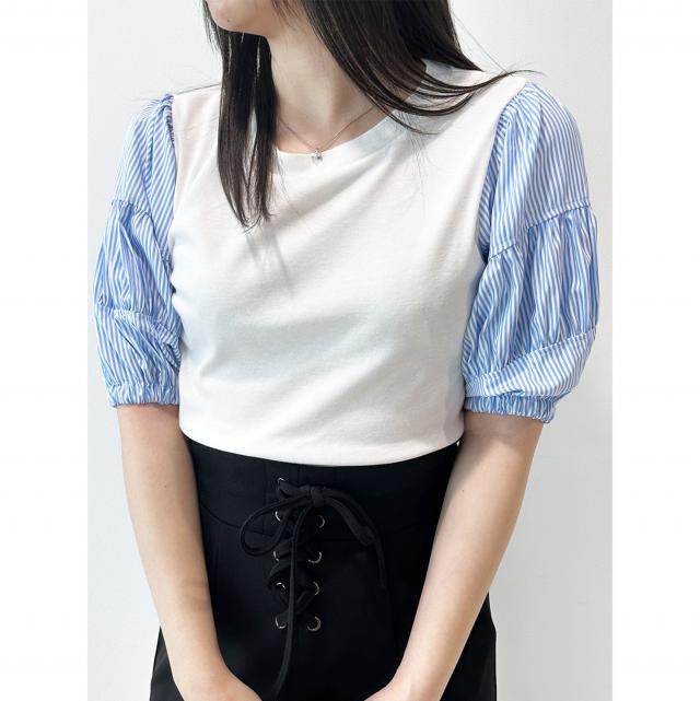 袖異素材切替TOPS