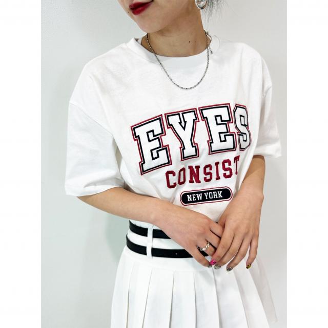 ワッペン刺繍ロゴクロップドTシャツ