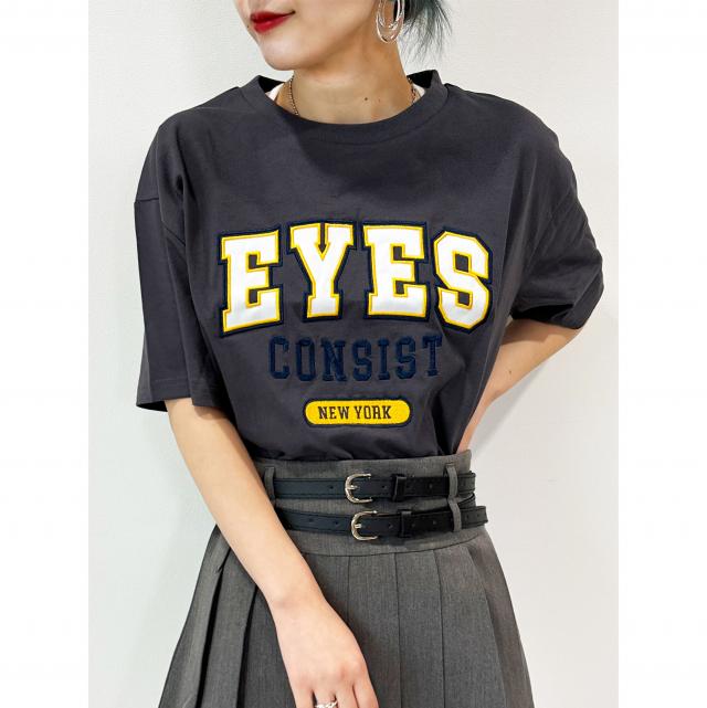 ワッペン刺繍ロゴクロップドTシャツ