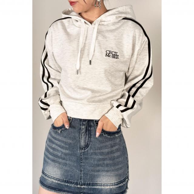 ダンボールニットワンポイントロゴ刺繍パーカー