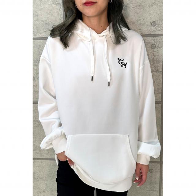 ダンボールニットバックロゴプリントパーカー