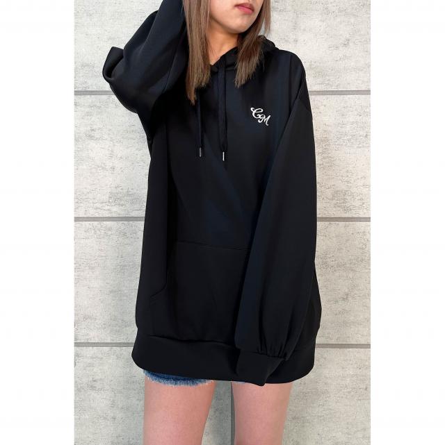 ダンボールニットバックロゴプリントパーカー