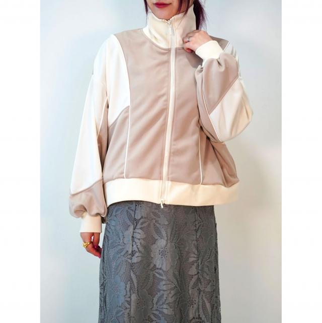 配色切替ダブルZIPジャージブルゾン