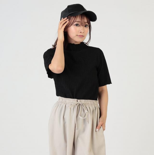 メロープチハイストライプジャガードトップス