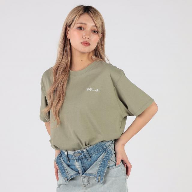 バックプリント刺繍Tシャツ