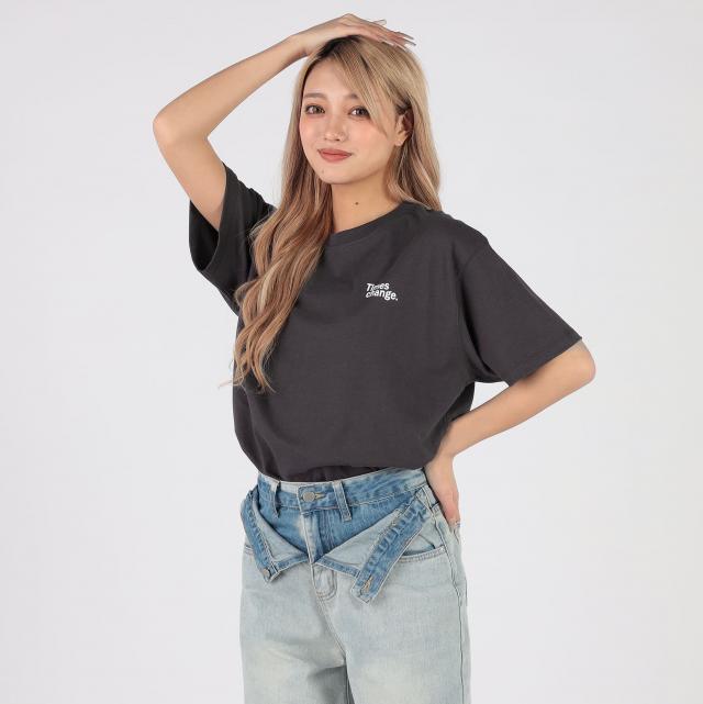 バックパッチロゴプリントビッグTシャツ