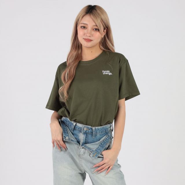 バックパッチロゴプリントビッグTシャツ