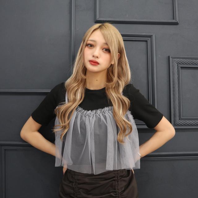 チュールビスチェドッキングプルオーバー