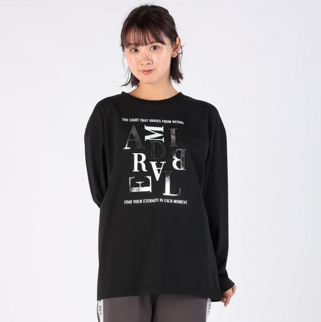 エンボスロゴクルーネック長袖カットソー