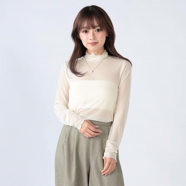 パワーネットハイネックトップス