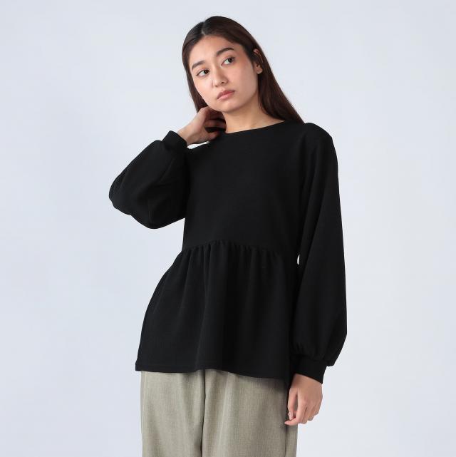 ふくれジャガードペプラムプルオーバー