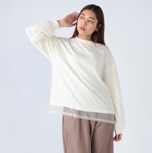 チュールレイヤードプルオーバー