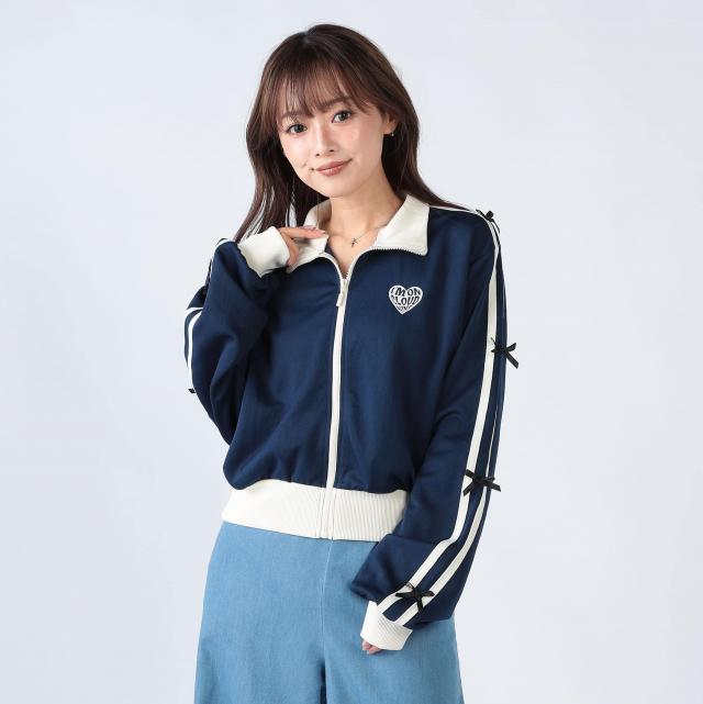 リボン付きトラックジャケット