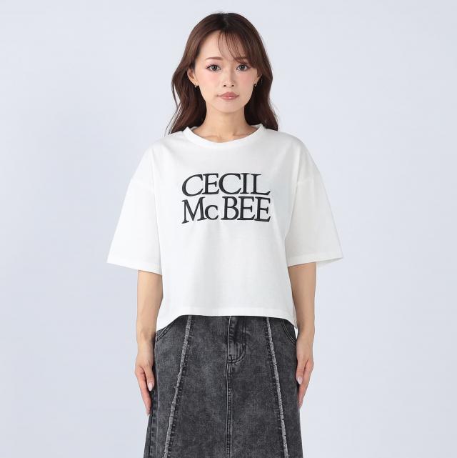 刺繍ロゴ短丈Tシャツ