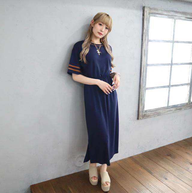 ウエストドロストTシャツワンピース ウエストドロストTシャツワンピース
