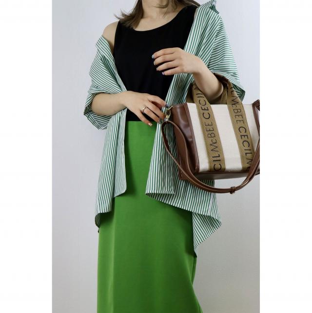 ストライプフレンチスリーブシャツ