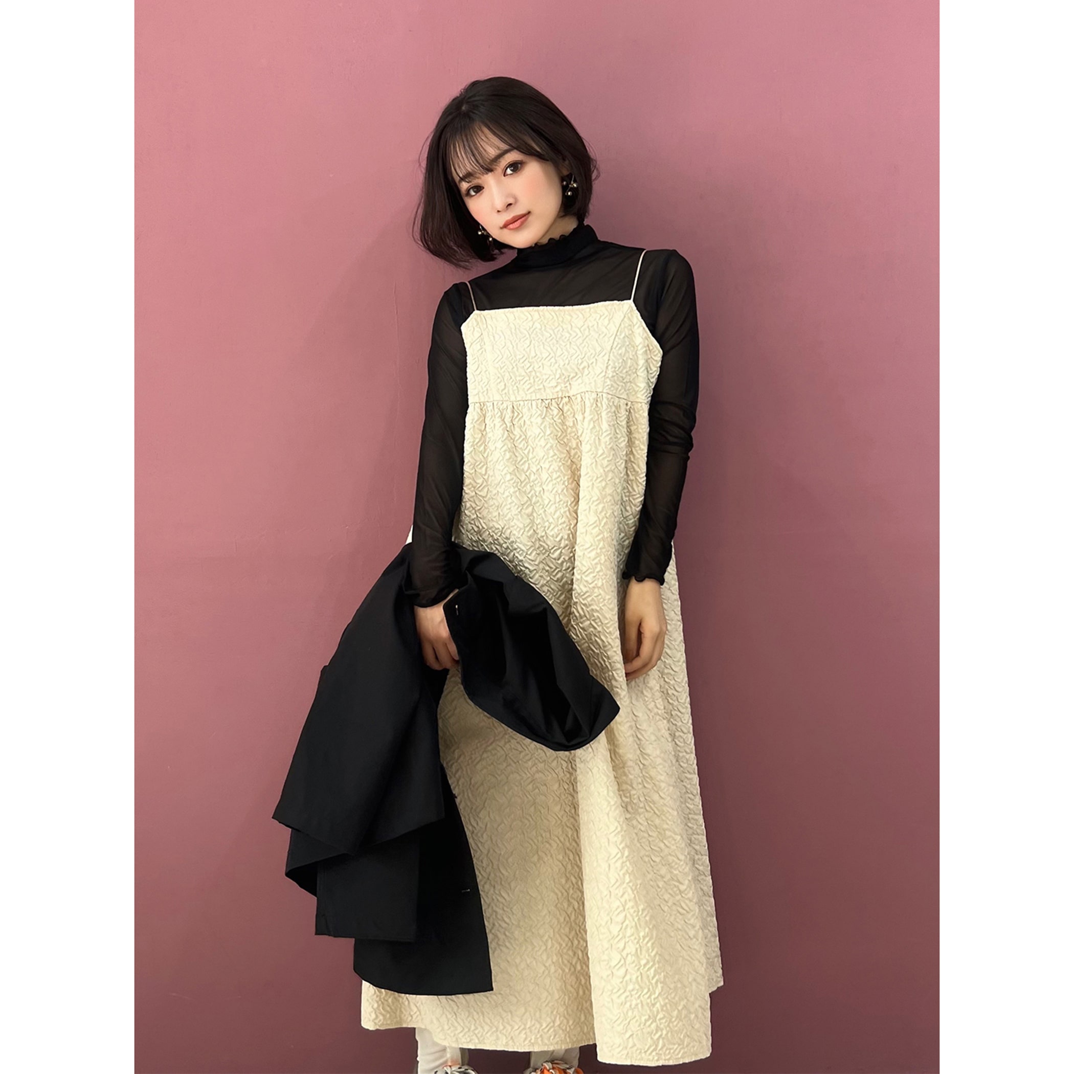 コード紐ストラップキャミワンピース